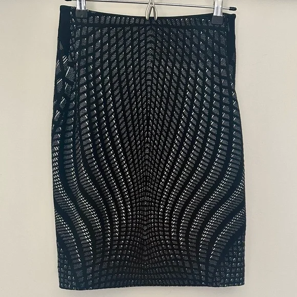 Diane Von Furstenberg Black and White Geometric Pencil Skirt - Picture 1 of 12